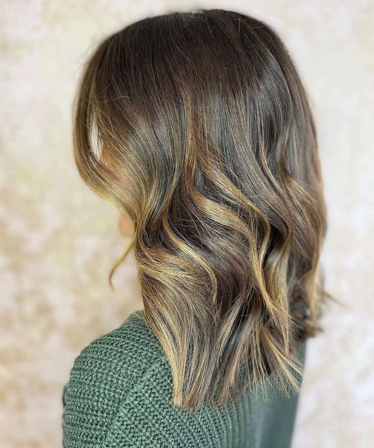 Soft balayage waves, styled in the salon